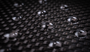 Water contact angle droplets on a composite surface